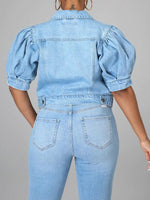 Gorgeousladie Puff Sleeve Denim Jacket