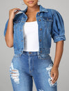 Gorgeousladie Puff Sleeve Denim Jacket