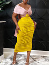 Gorgeousladie Two-Tone Tied-Back Dress