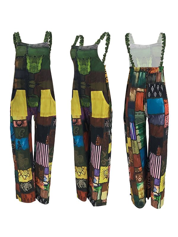 Gorgeousladie Boho Patchwork Jumpsuit