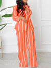 Gorgeousladie Stripe Shirt & Pants Set