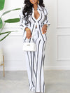 Gorgeousladie Stripe Shirt & Pants Set