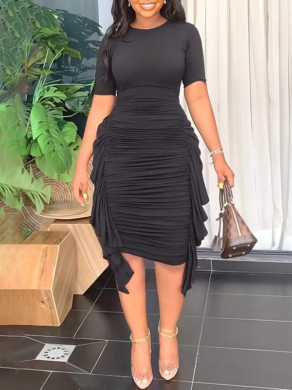 Gorgeousladie Fringe Combo Ruched Dress