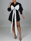 Gorgeousladie Plus Size Two-Tone Tied Shirt Dress