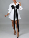 Gorgeousladie Plus Size Two-Tone Tied Shirt Dress