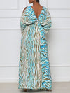Gorgeousladie Printed Cold-Shoulder Slit Dress