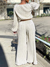 Gorgeousladie Solid Ribbed Top & Pants Set