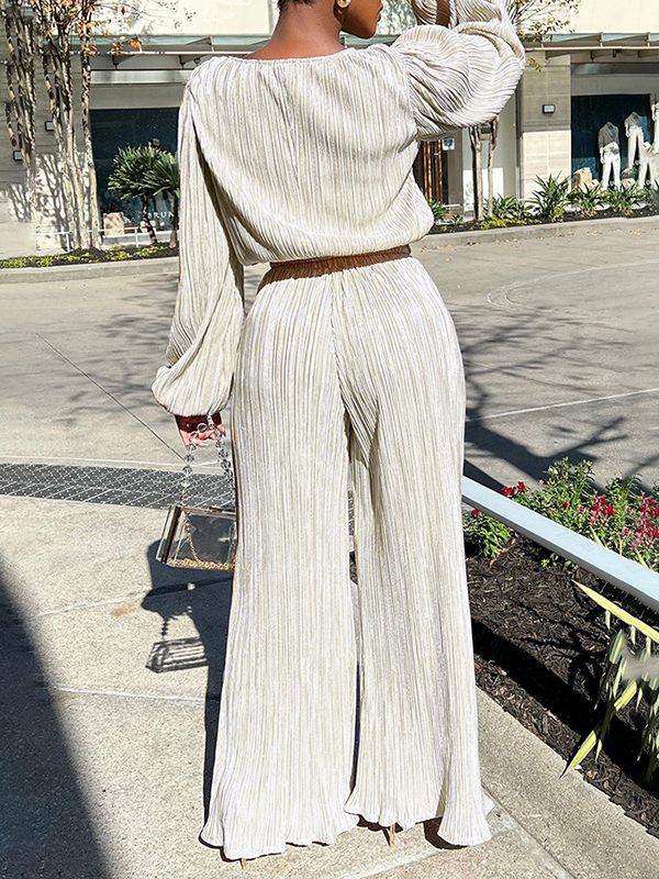 Gorgeousladie Solid Ribbed Top & Pants Set