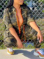 Gorgeousladie Camo Zip-Front Jumpsuit
