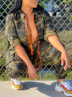 Camo Zip-Front Jumpsuit