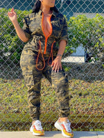 Gorgeousladie Camo Zip-Front Jumpsuit