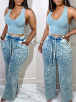Drawstring Elastic-Waist Pants