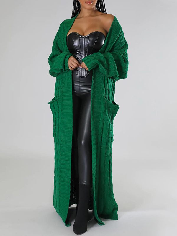 Open-Front Cardigan with Pockets