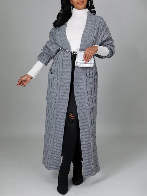 Gorgeousladie Open-Front Cardigan with Pockets