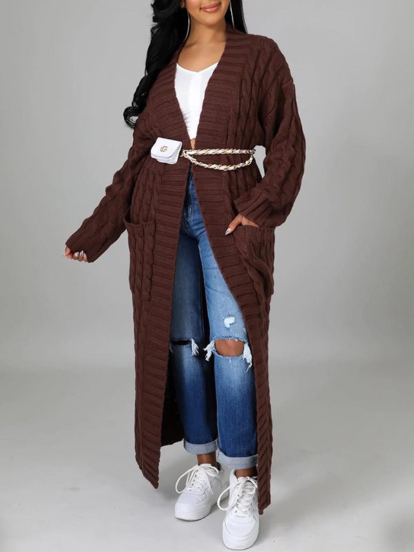 Open-Front Cardigan with Pockets