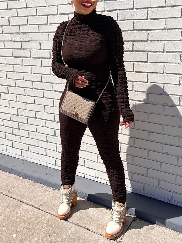Gorgeousladie Solid Textured Jumpsuit