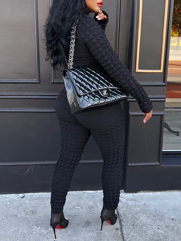 Gorgeousladie Solid Textured Jumpsuit