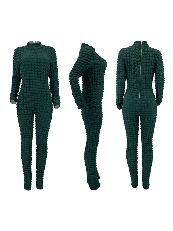 Gorgeousladie Solid Textured Jumpsuit