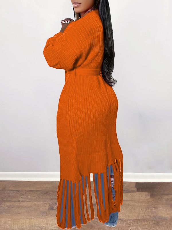 Gorgeousladie Tied Fringe Cardigan
