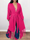 Gorgeousladie Tied Fringe Cardigan