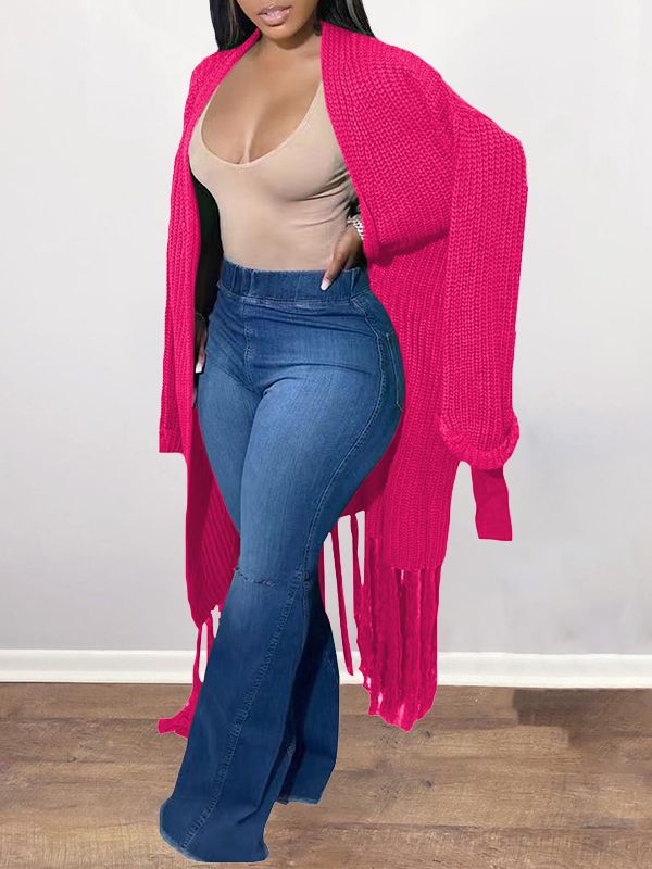 Gorgeousladie Tied Fringe Cardigan