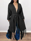 Gorgeousladie Tied Fringe Cardigan