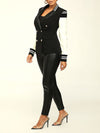 Gorgeousladie Faux Leather Combo Blazer