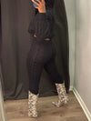 Gorgeousladie Solid Knit Hoodie & Pants Set