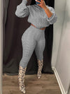 Gorgeousladie Solid Knit Hoodie & Pants Set