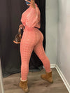 Gorgeousladie Solid Knit Hoodie & Pants Set