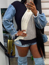 Gorgeousladie Denim Combo Colorblock Sweater