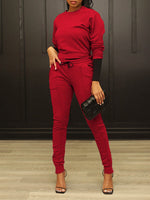 Gorgeousladie Solid Sweatshirt & Zip Pants Set