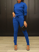 Gorgeousladie Solid Sweatshirt & Zip Pants Set