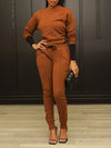 Gorgeousladie Solid Sweatshirt & Zip Pants Set