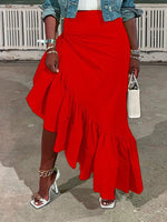 Gorgeousladie Solid Ruffle Skirt