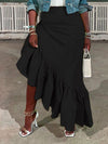 Gorgeousladie Solid Ruffle Skirt