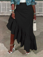 Gorgeousladie Solid Ruffle Skirt