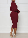 Gorgeousladie Turtleneck Tied Knit Dress