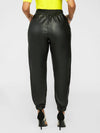 Gorgeousladie Drawstring Faux-Leather Jogger Pants
