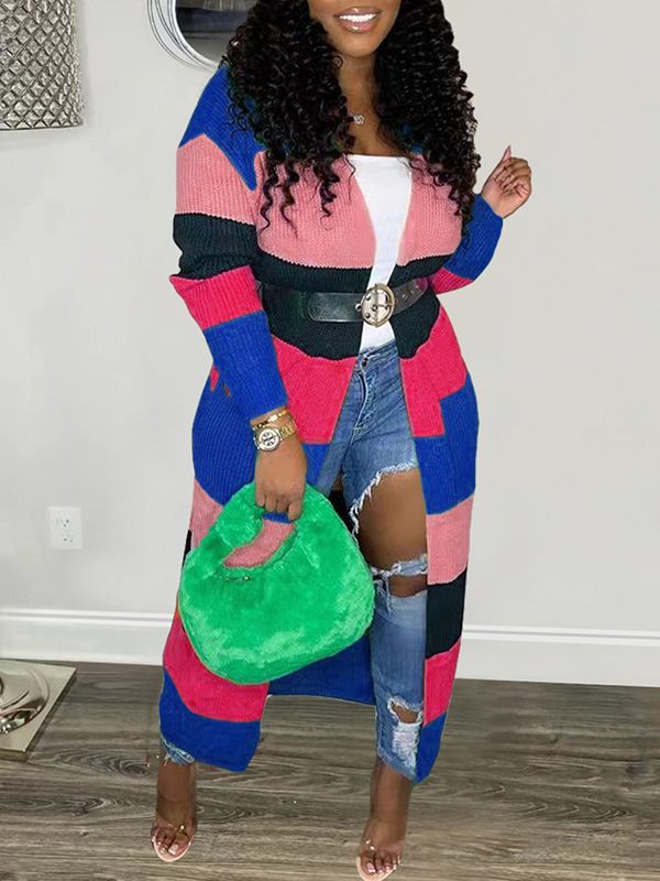 Gorgeousladie Colorblock Open-Front Cardigan