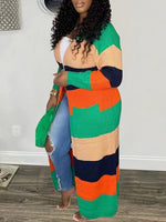 Gorgeousladie Colorblock Open-Front Cardigan