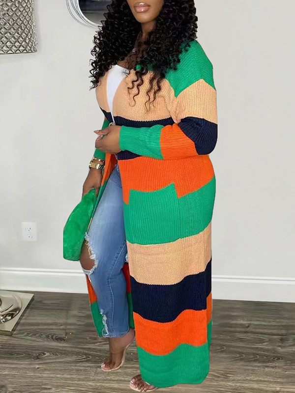Gorgeousladie Colorblock Open-Front Cardigan