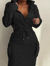 Solid Hoodie & Skirt Set