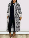 Gorgeousladie Printed Bishop-Sleeve Duster