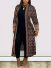 Gorgeousladie Printed Bishop-Sleeve Duster