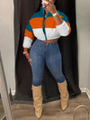 Gorgeousladie Colorblock Puffer Coat