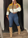 Gorgeousladie Colorblock Puffer Coat