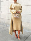 Gorgeousladie Fuzzy Cardigan & Dress Set