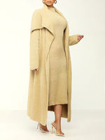 Gorgeousladie Fuzzy Cardigan & Dress Set