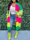 Gorgeousladie Colorblock Open-Front Cardigan